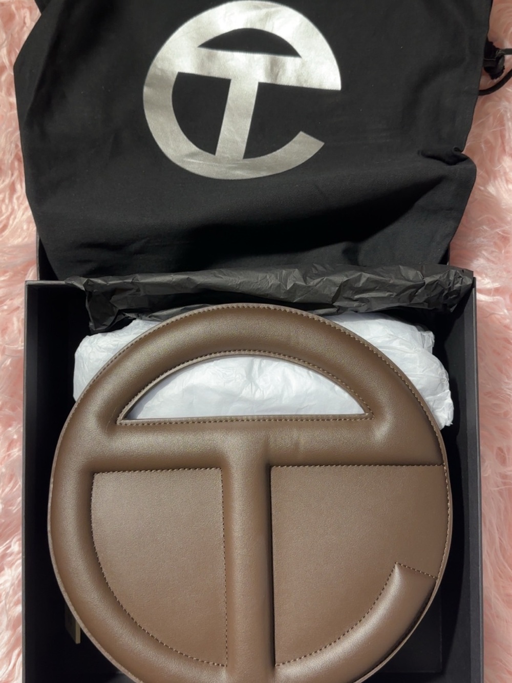 Telfar Round / Chocolate Brown Crossbody Bag